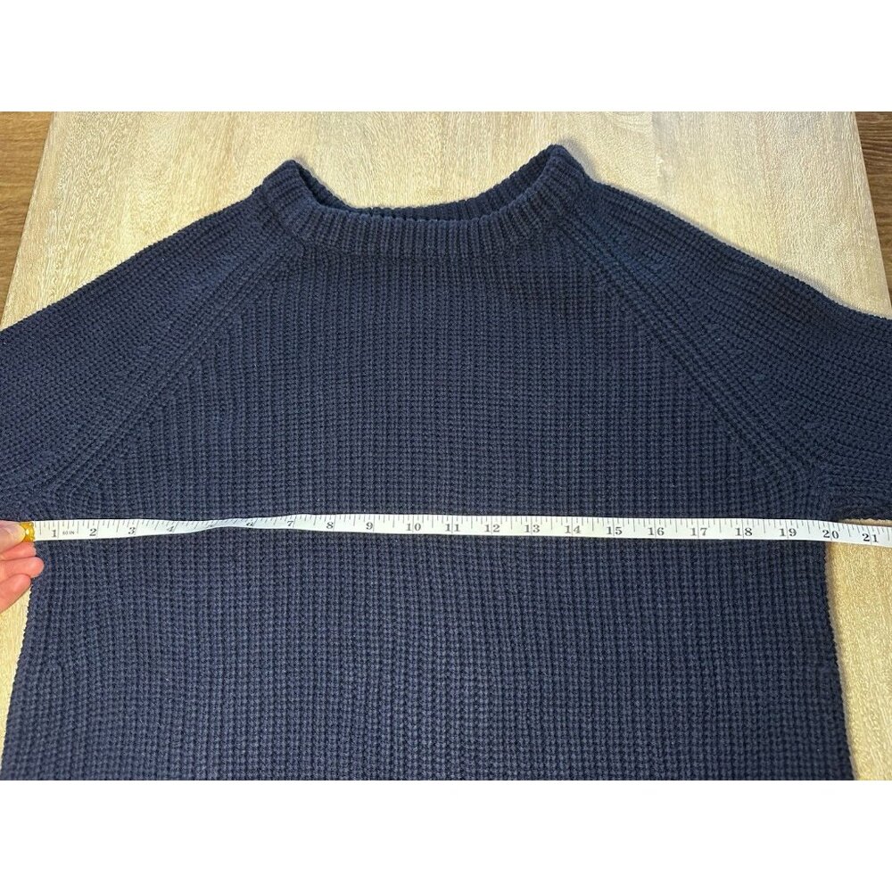 Quince 100% Organic Cotton Fisherman Crew Sweater Navy Size Medium - Picture 4 of 7